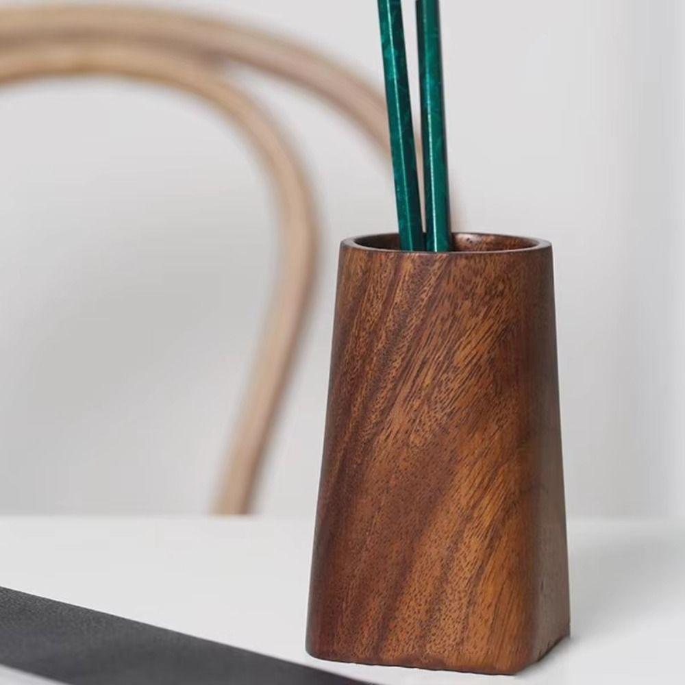 Wood Pen Holder Large-capacity Stationery Storage Holder New Desktop Organizer  Student Gift