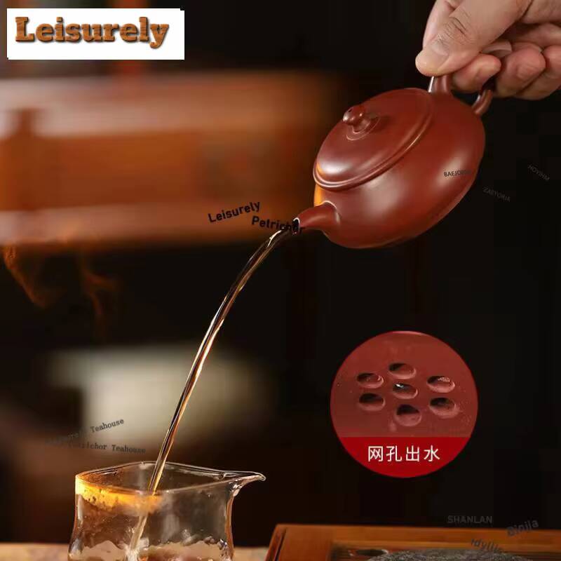 181Ml Classic Yixing Purple Clay Teapots Handmade Open Oven Pot Raw Ore Zhu Mud Tea Soaking Kettle With Filter Zisha Set For