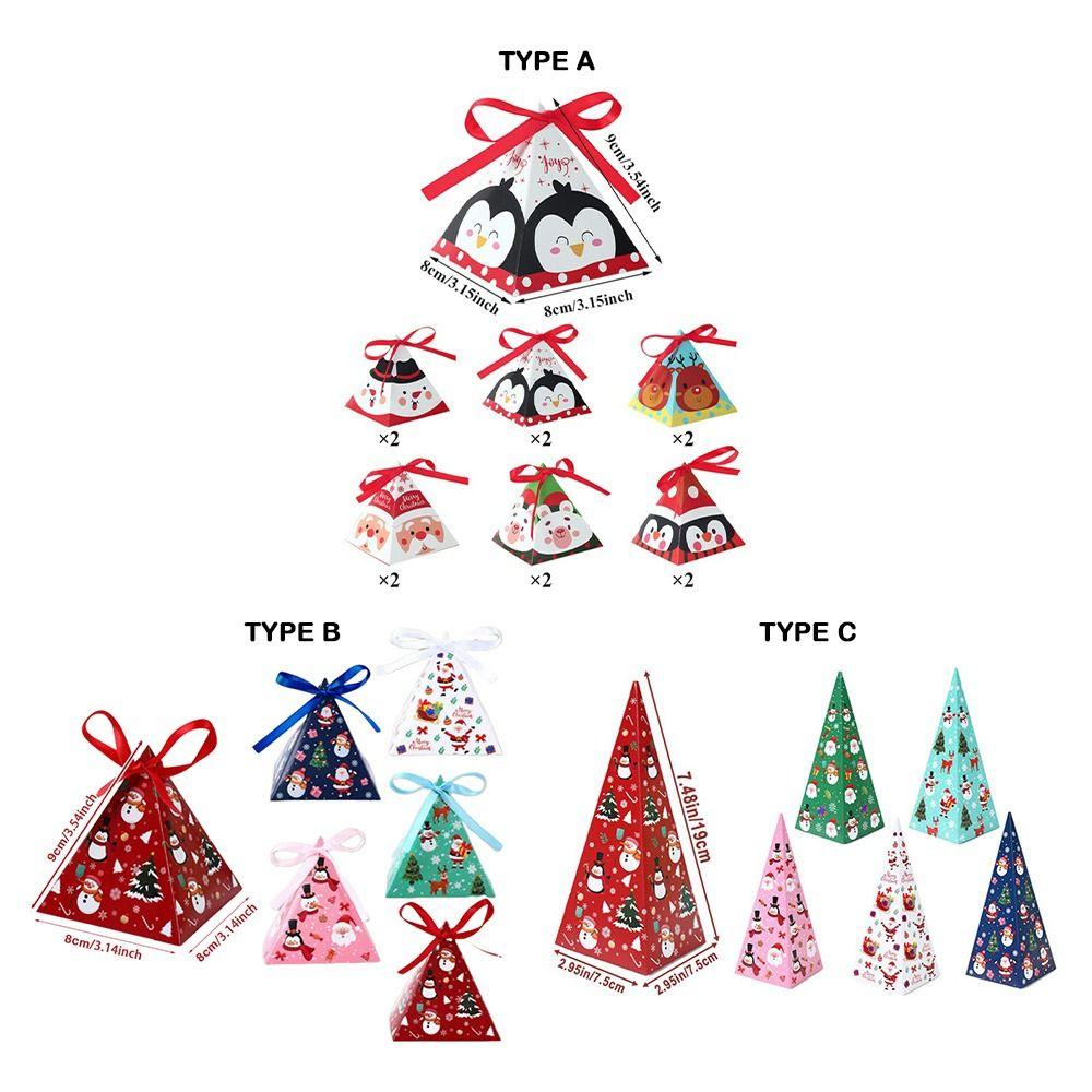 Forme Triangle Boîtes Triangulaires de Noël Boîte à Bonbons Ornement Design Décoration de Noël Boîte Décorative Emballage Cadeau