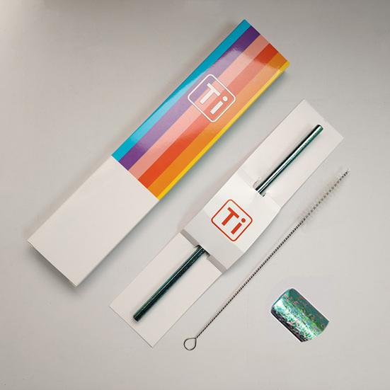 Cannuccia in Acciaio Inossidabile Design Fiore di Ghiaccio Colorato Resistente alla Corrosione Leggera Cannuccia da Bevanda con Spazzolino di Pulizia Senza BPA Cannuccia Metallica