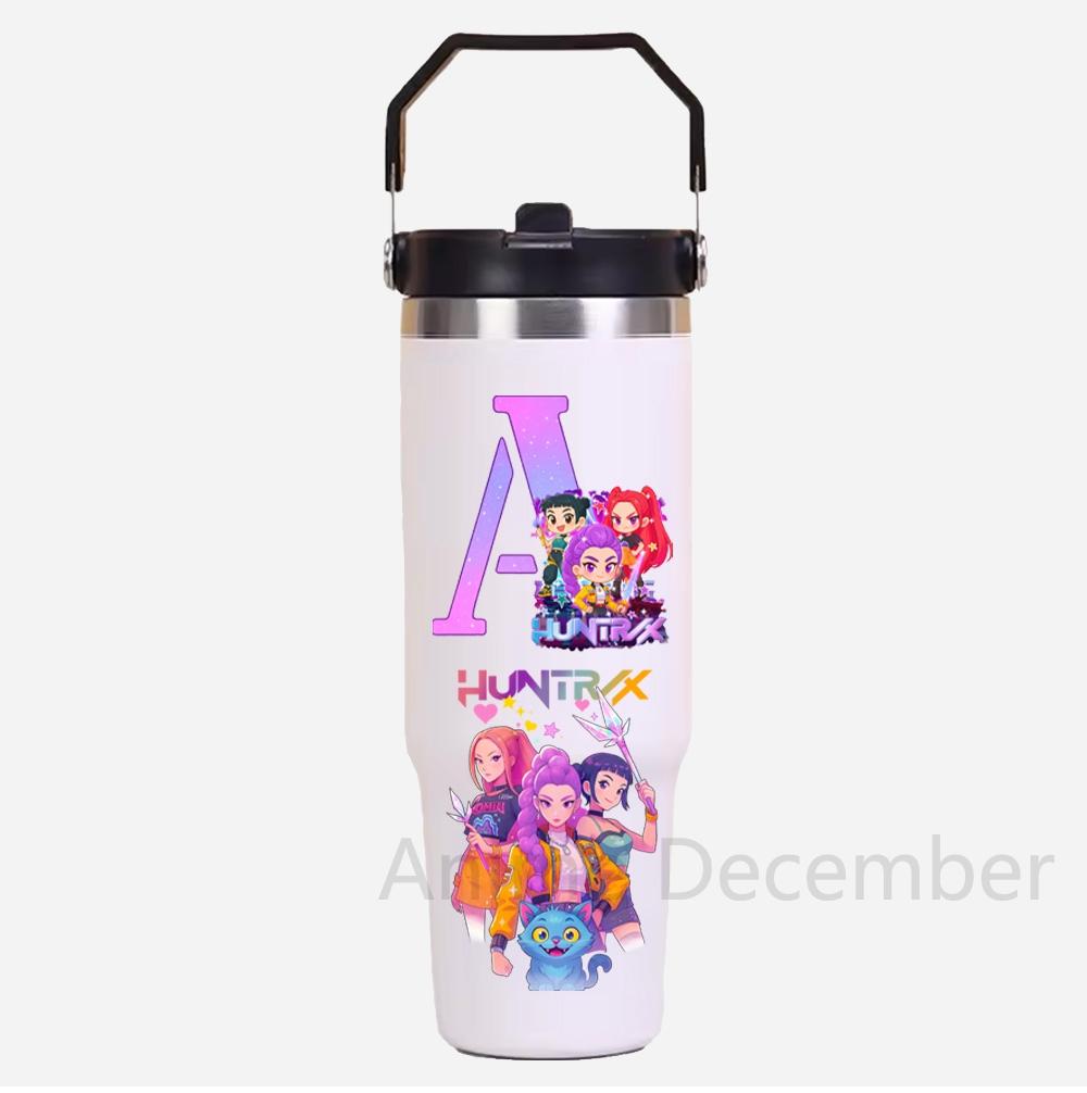 30Oz Anime K-Pop Stainless Steel Vacuum Cup Hot Cold 6-12 Hours Retention Eco Friendly Bpa Free Largeautomotive Holder Flask Kid Gift