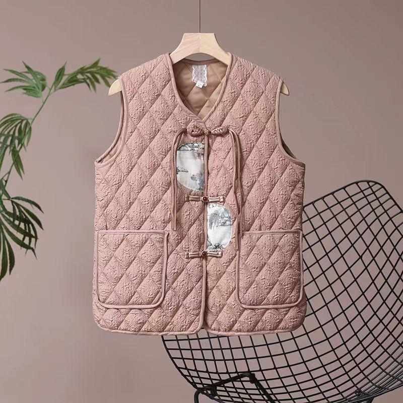 

Осенне-зимнее хлопковое пальто для мам, жилет, свободная куртка, теплый жилет 5XL хаки