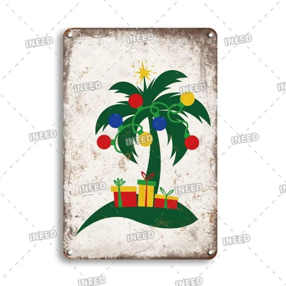 Lustiges Weihnachtsmann-Blechschild Poster-Stil Wanddeko 20x30cm