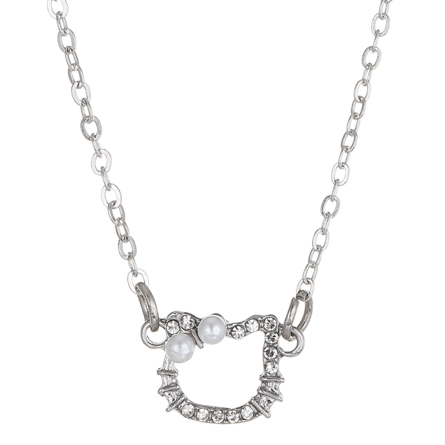 Кристальная подвеска в виде головы кошки Ожерелье с подвеской Романтичные женские ювелирные аксессуары