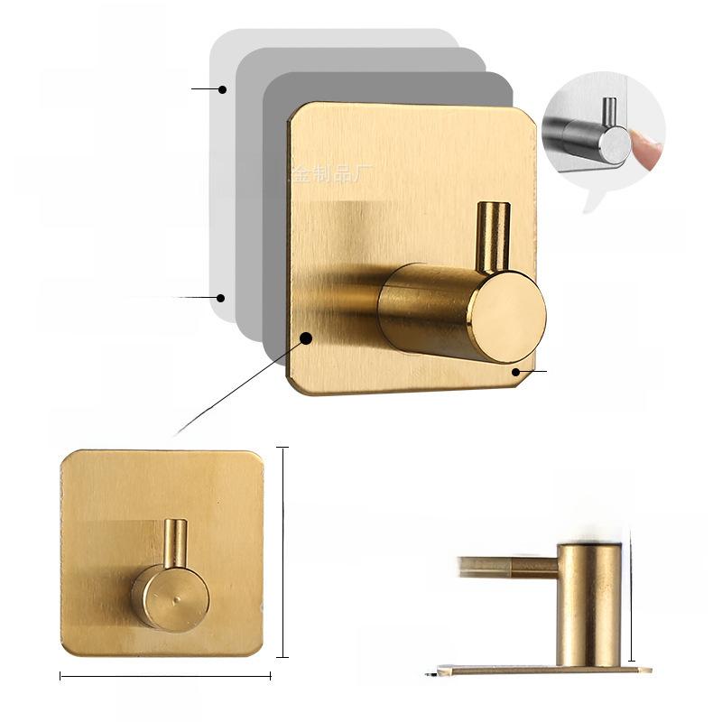 Punch-Free Strong Adhesive 304 Stainless Steel Wall Hook