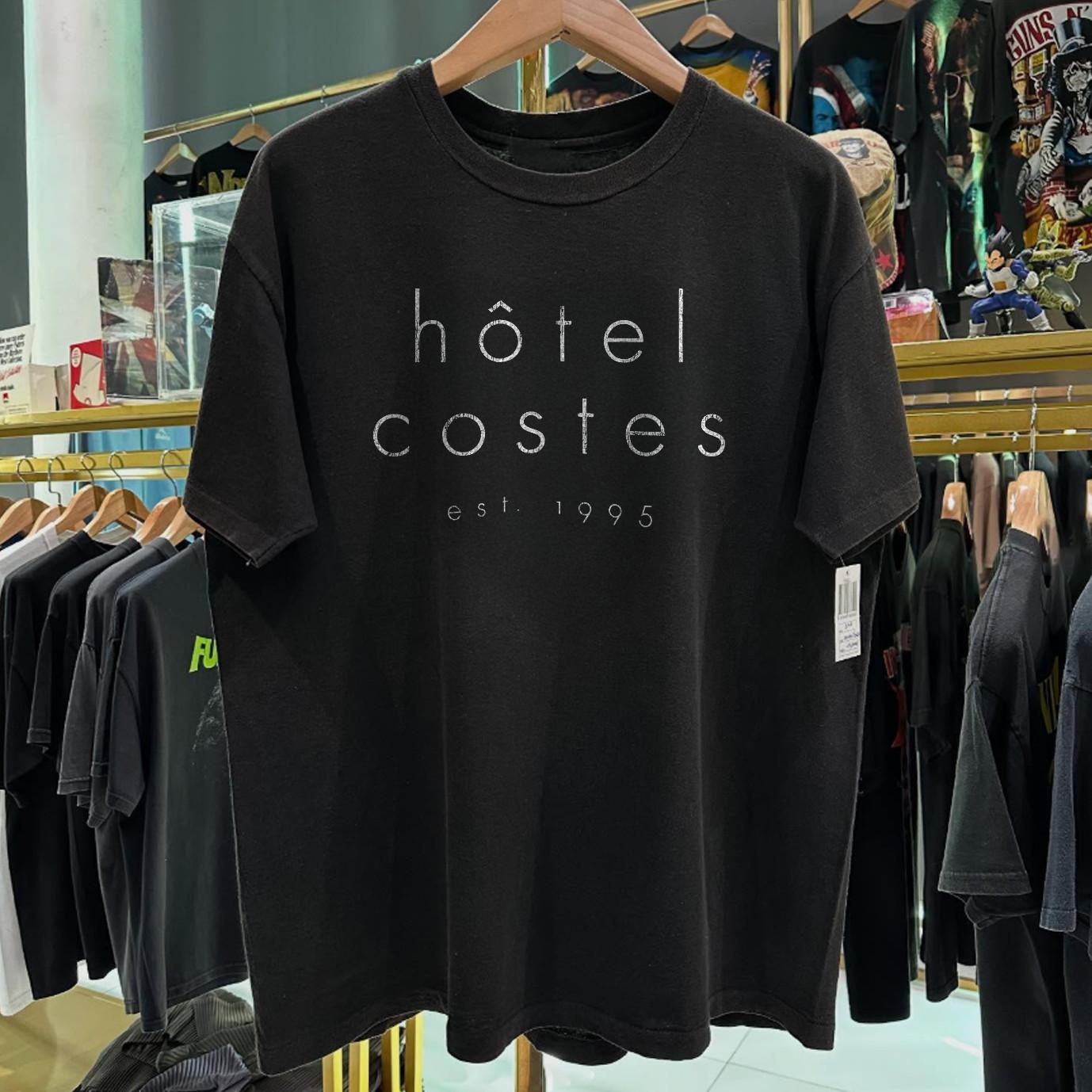 Y2K Hotel Costes Paris Aged T-Shirt Black S XL