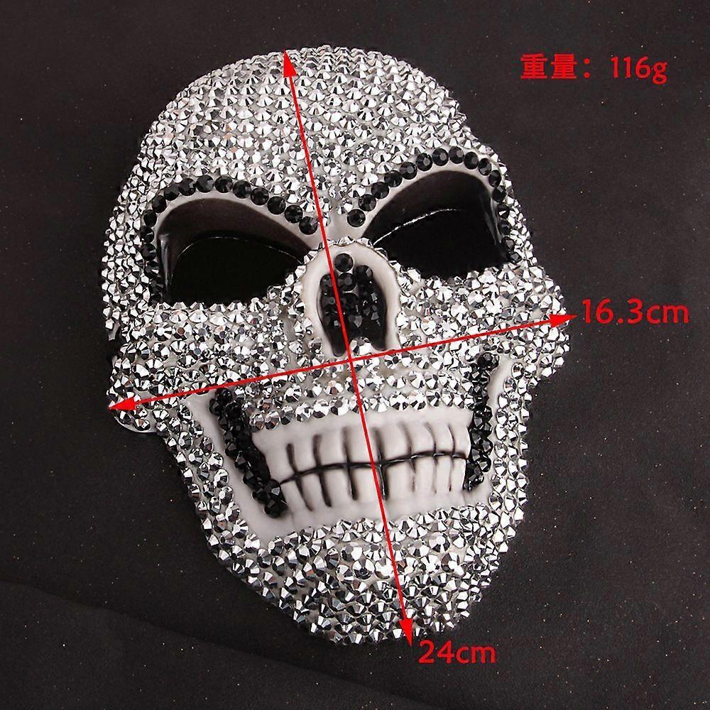 Masque Crâne Clouté de Diamants - Masque Élégant pour les Fêtes d'Halloween