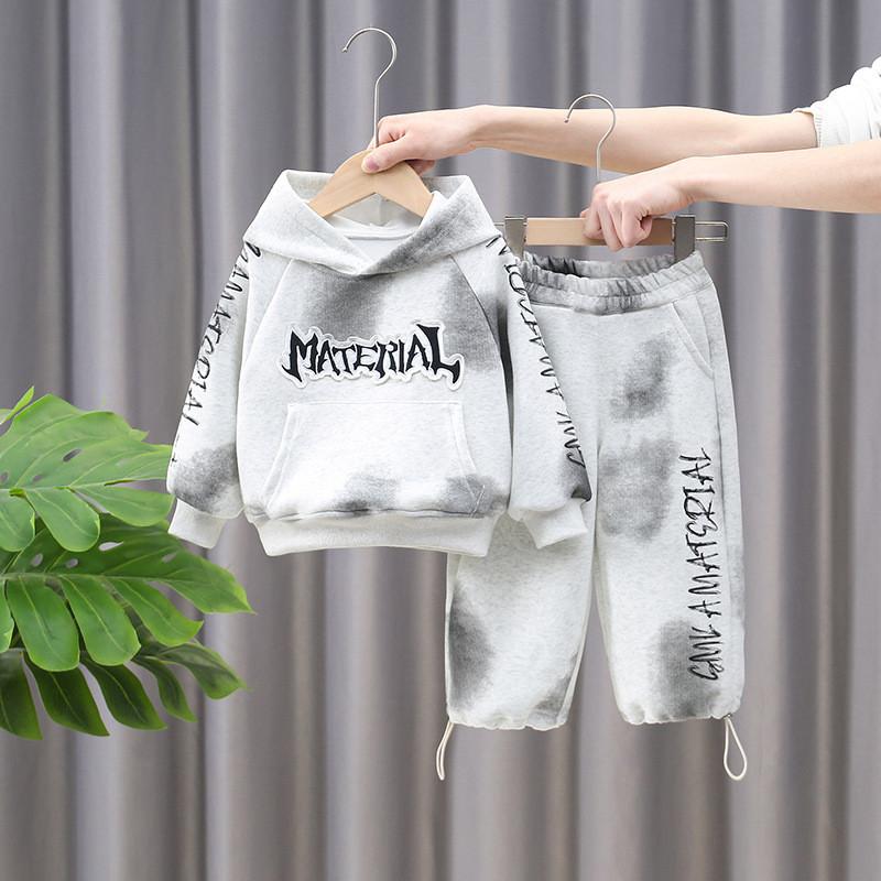 Stylish Boys Spring Set 2024 With Trendy Hooded Sweatshirt And Long Pants For Kids