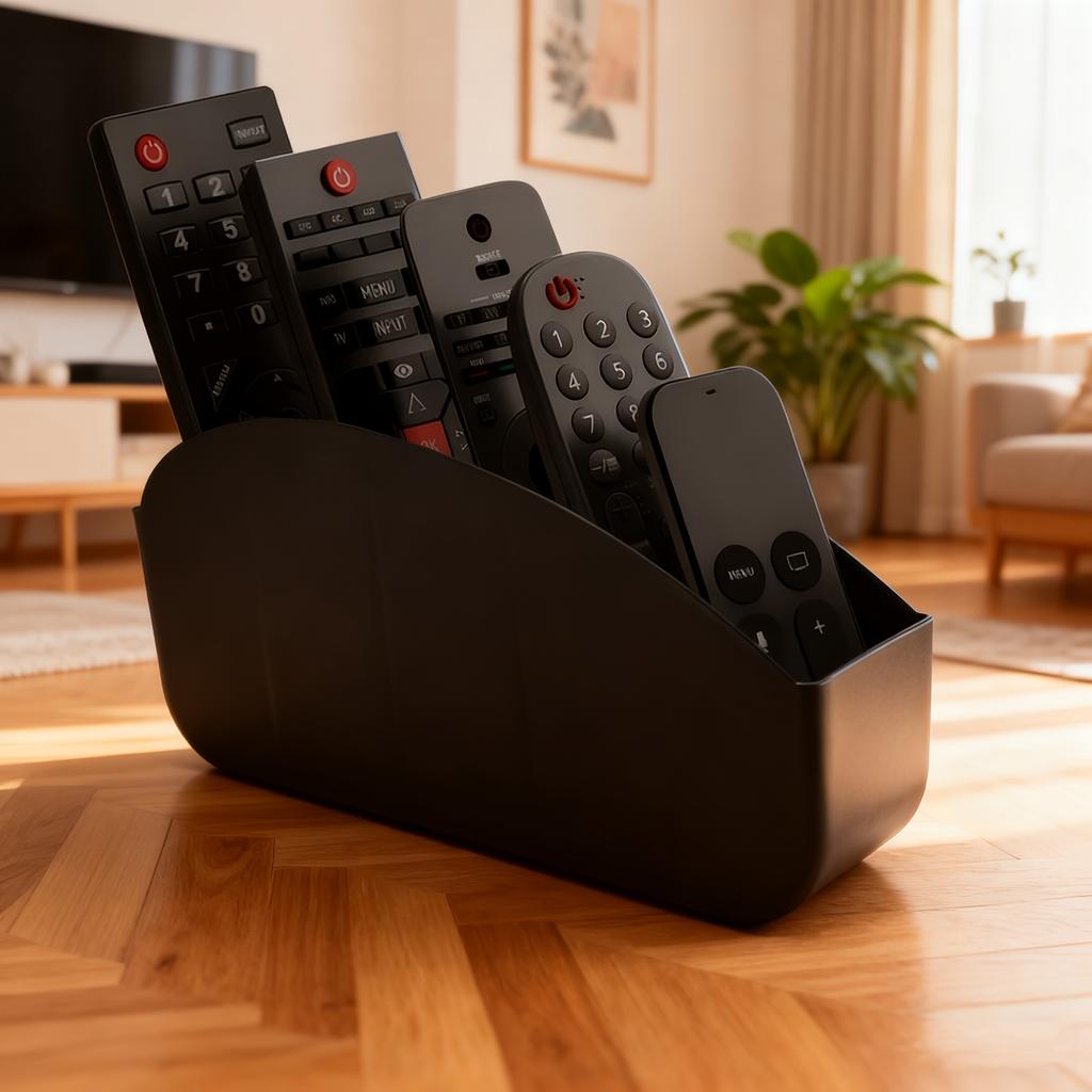 1pc 5 Compartments Remote Control Holder, Plastic Storage Box Organizer for TV, Glasses, Pens, Desk & Living Room Storage Boxes