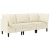 Living Room Furniture Set 3 Pcs Cream Fabric