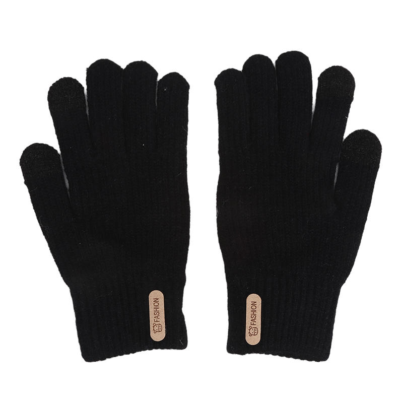 1-5 Pairs Knitted Thermal Full Finger Gloves Winter Outdoor Cold Weather Warm Touchscreen Mitten for Women Driving Skiing Hiking