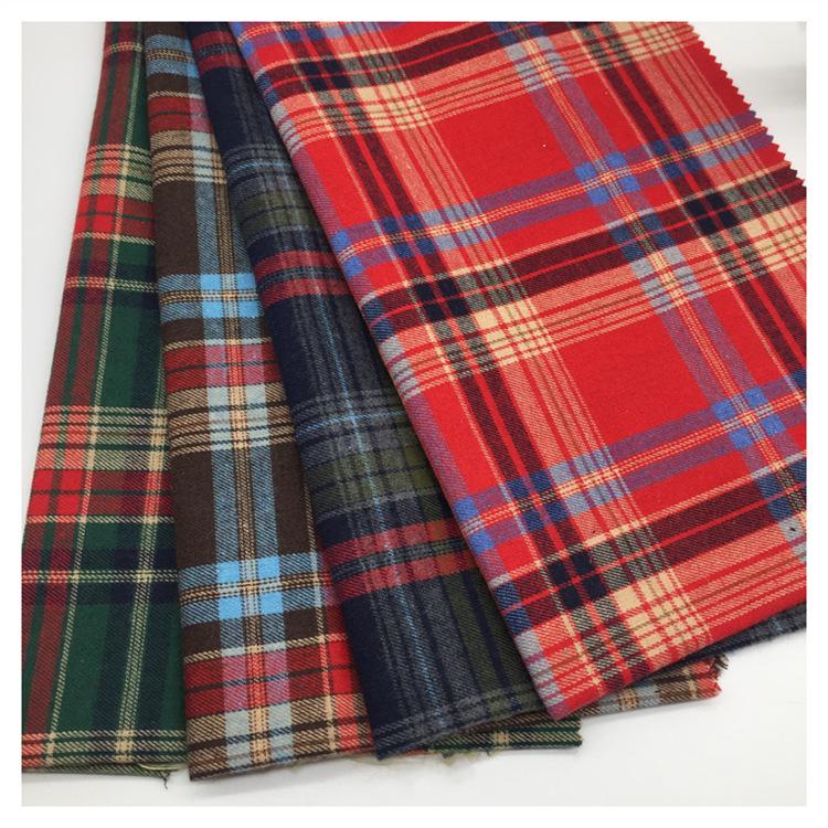 Red and Green Plaid Brushed Polyester Cotton Fabric for Christmas - Shirt, Dress, Tablecloth