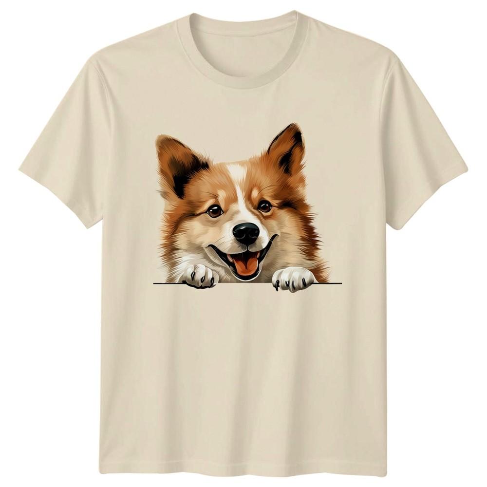 Cute Peeking Dog TShirt Corgi Dogs Birthday Gift For Him And Her