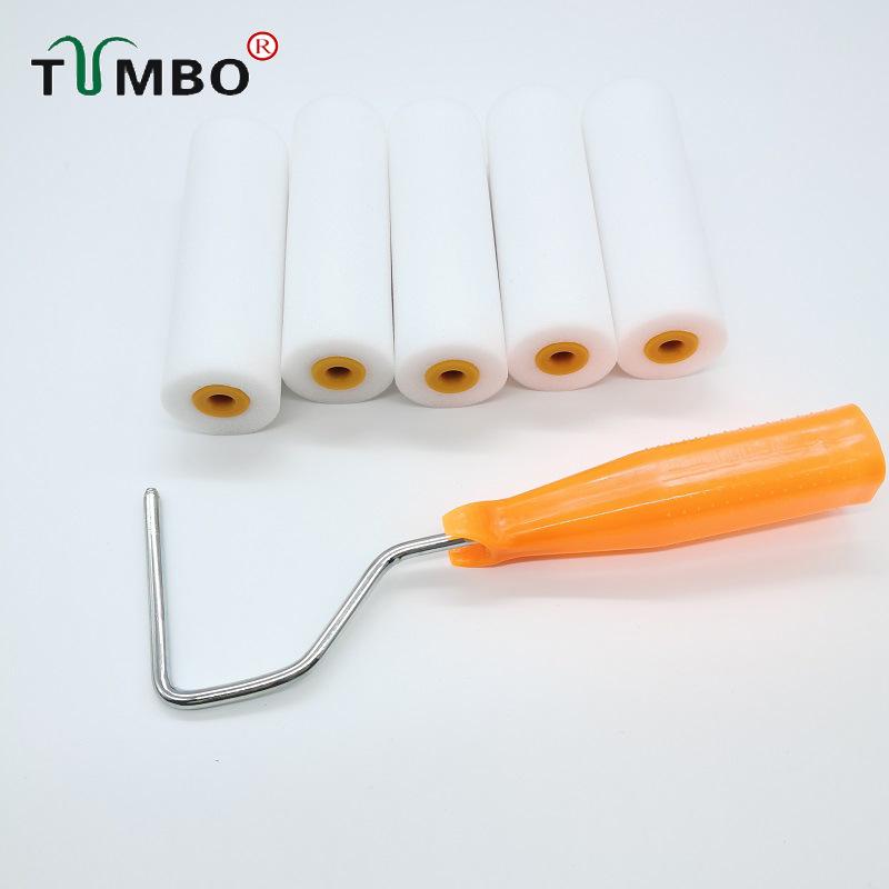 Gąbka Olejowa o Wysokiej Gęstości Wałek Malarski Lateksowy - Płaska Głowica 4", Odporny na Rozpuszczalniki, Bez Martwych Kątów dla Łatwej Zmiany Koloru