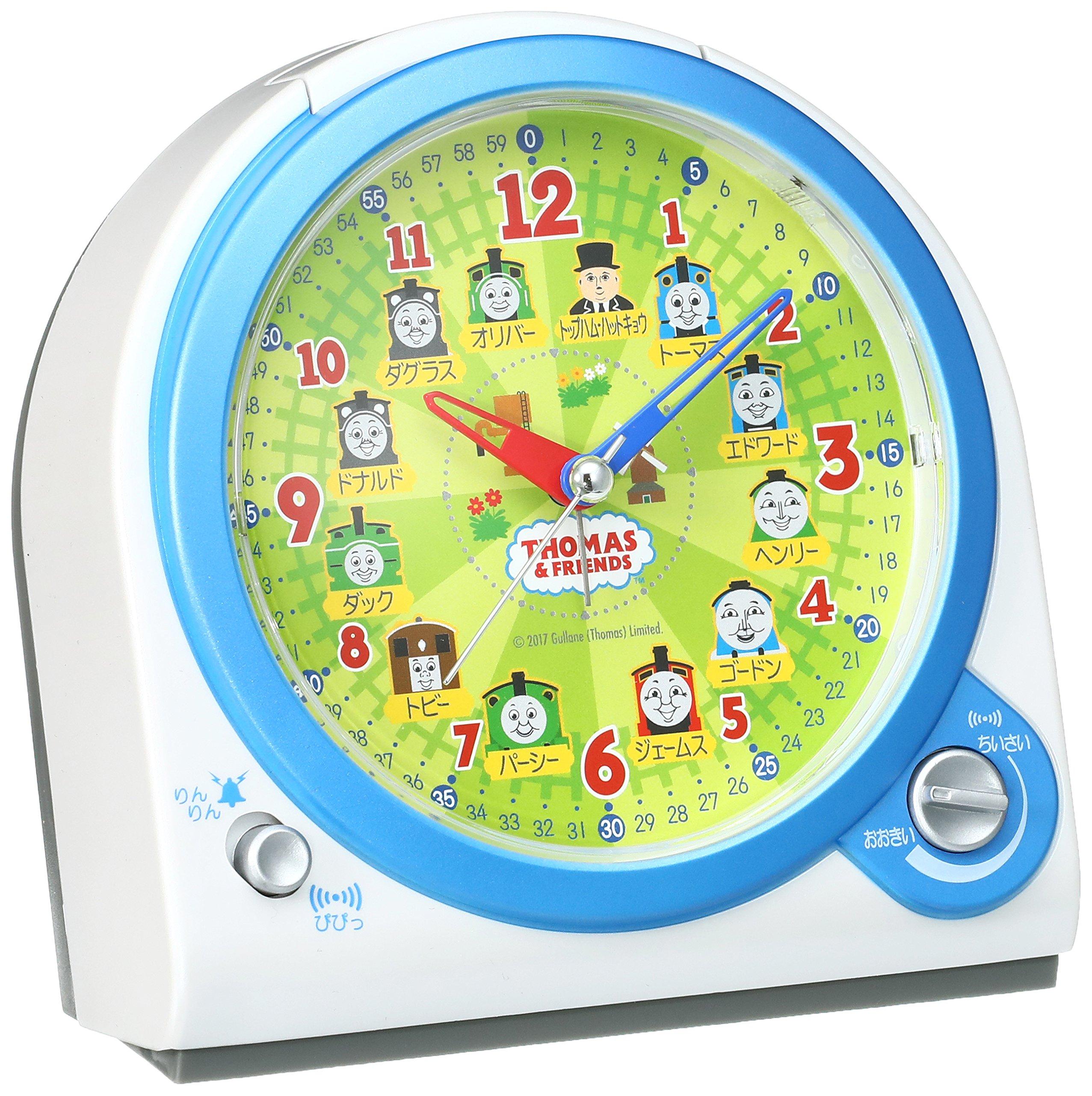 Seiko Clock Thomas the Tank Engine Alarm Clock Educational Analog Switchable Alarm White Pearl CQ157W SEIKO