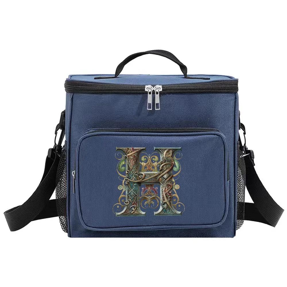 Lunch Bag Insulated Bags Cooler Box Thermal Organizer Handbag Shoulder Storage Lunchbag for Student Graphic Letter Printing