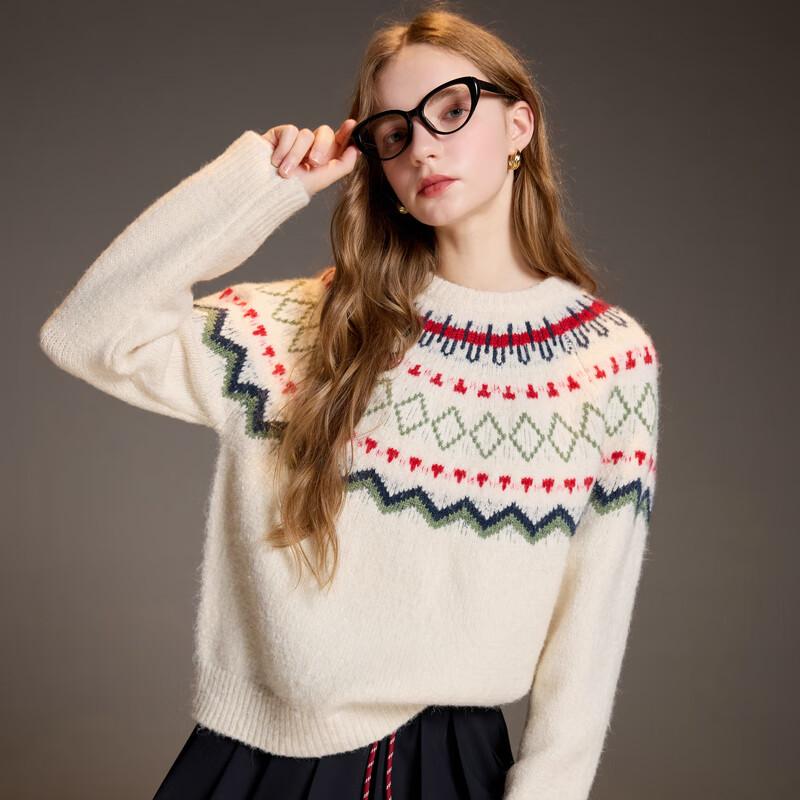SanCai 2025 Winter Fair Isle Jacquard Knit Sweater