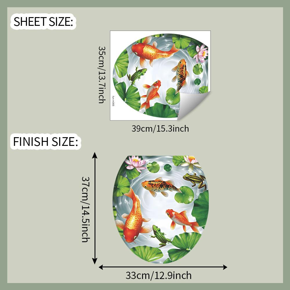 

Пруд с лотосами Лотос Карп кои Туалет Ванная комната Туалет Украшение Стикеры для благоустройства дома 35*39CM/fun-m365