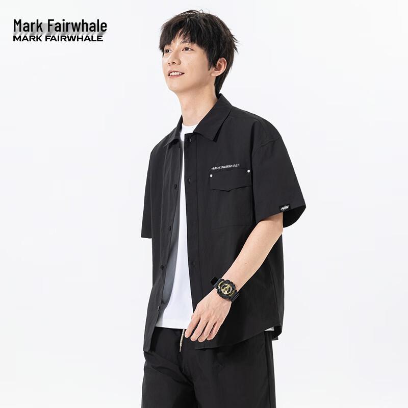 MARK FAIRWHALE Men s Casual Short Sleeve Shirt M