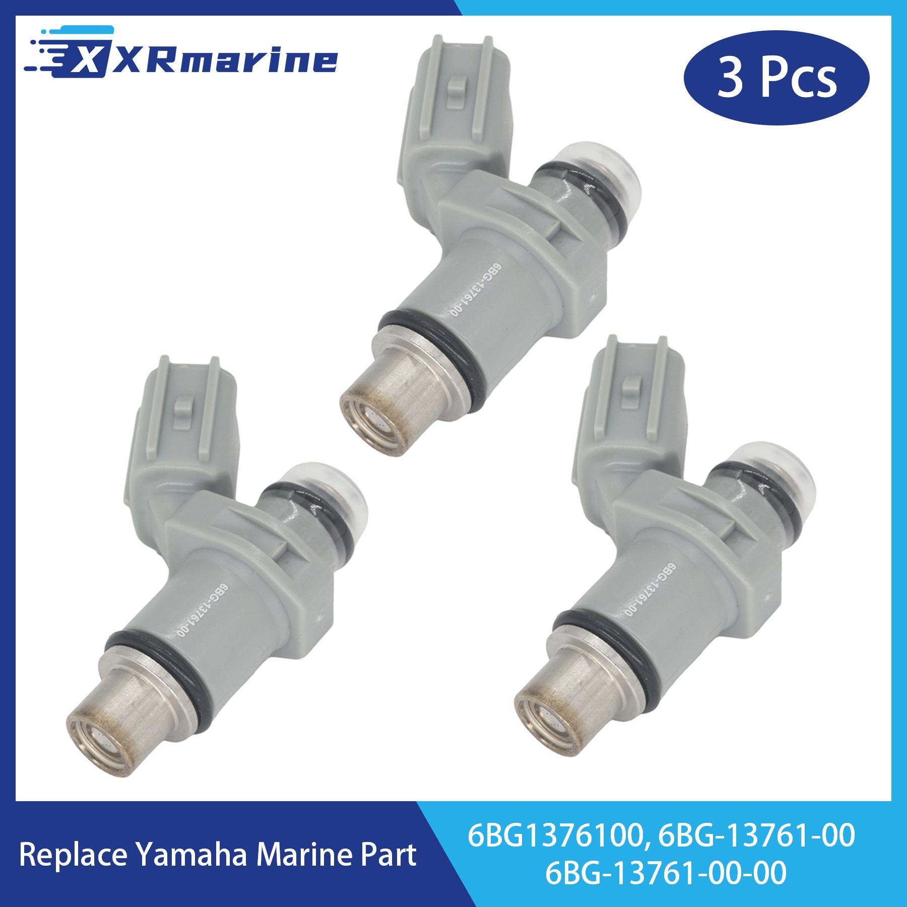 3 Pcs Fuel Injectors 4 Holes 6BG-13761-00 for Yamaha 4 Stroke 30HP 40HP F30 F40 Outboard Engine 6BG1376100 6BG-13761-00-00 3 Pcs 6BG-13761-00