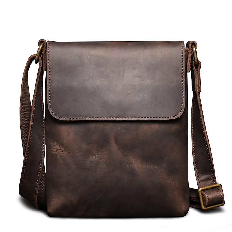 High Quality Messenger Bag for Men Genuine Leather Crossbody Bag Male Easy Travel Shoulder Bag for Tablet Men's Leather Handbag