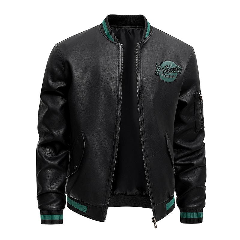 New autumn men's leather jacket large size leather jacket high sense American high street leather jacket men's jacket
