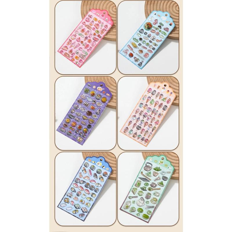 Small Japanese Sushi 3D Ease Drop Sticker Scrapbooking Diy Journaling Stationery Diary Decoration School Cute Stickers