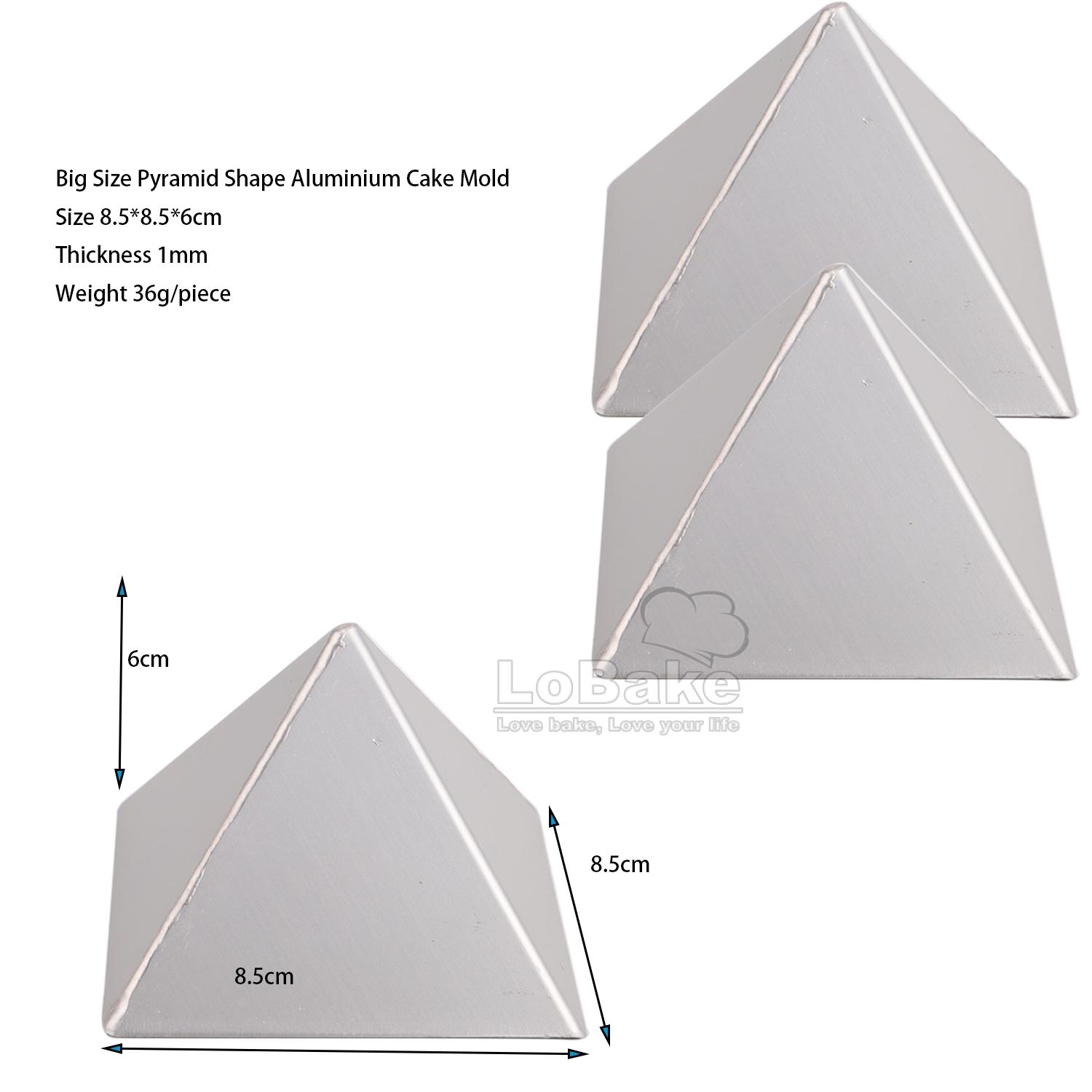 

2 Sizes Pyramid Shape Aluminium Cake Mold Metal Pudding Mould with Frame Stand Rack Tiramisu Dessert Maker DIY Baking Tools