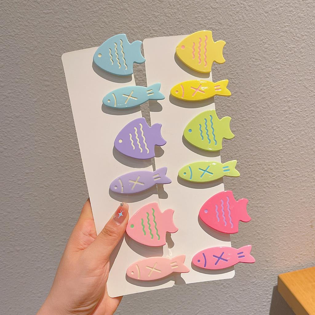 Sweet Cute Candy Color Fish Hair Side Clips Female Broken Hair Duckbill Clip Children Do Not Hurt The Side Forehead Bangs Clip