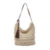 Woven Large-capacity Bag Women's 2025 New Summer Fashion Messenger Bag Korean Literary Trend Shoulder Shopping Bag