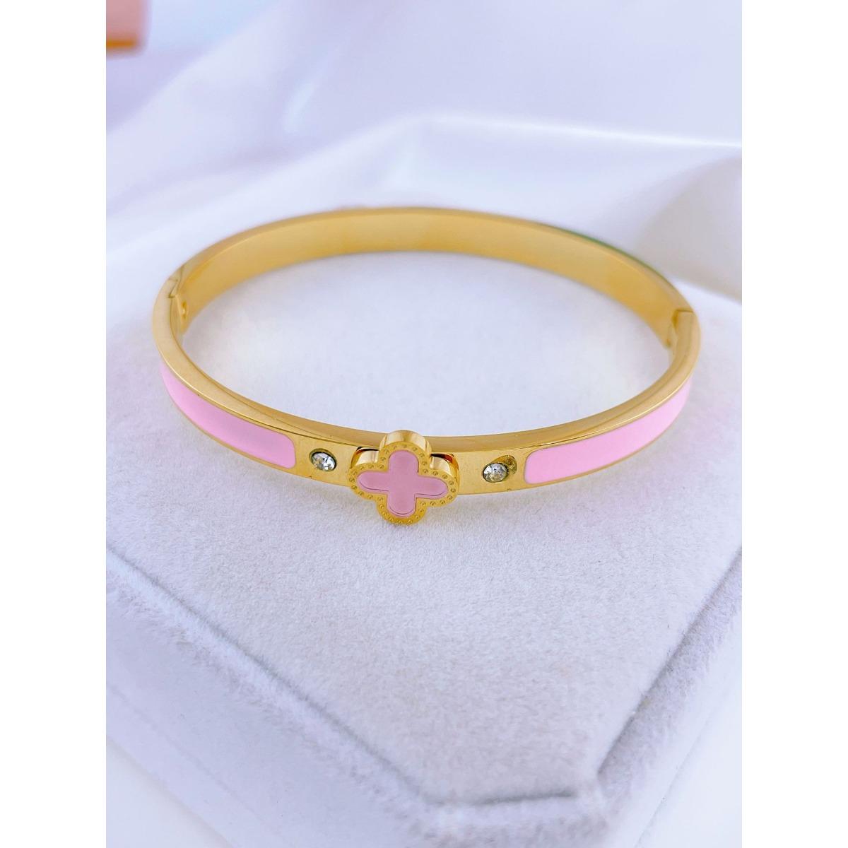 

Модный браслет с четырьмя листами клевера, высококачественный браслет из титановой стали, женский браслет премиум-класса