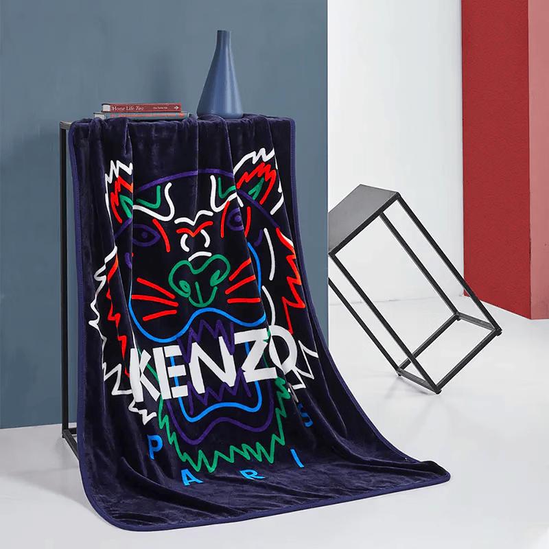KENZO Colorful Tiger Head Blanket