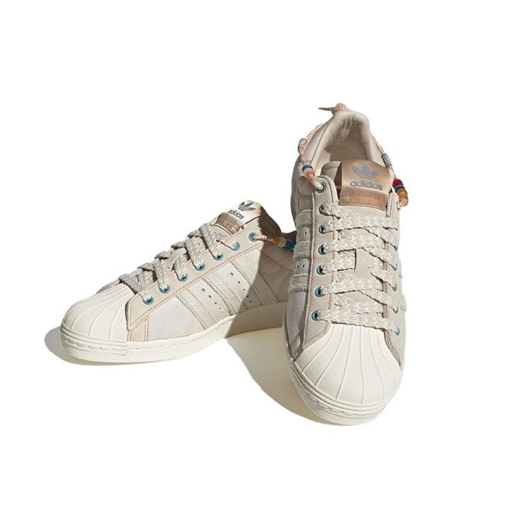 Adidas Originals Superstar 80s Low-Top Sneaker Unisex-Sneaker Weiß Braun ID4795