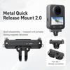 Stable Metal Quick Release Adapter with Magnetic Locking System Double Mounting Points for Action Camera Accessories Opposing Shock Design