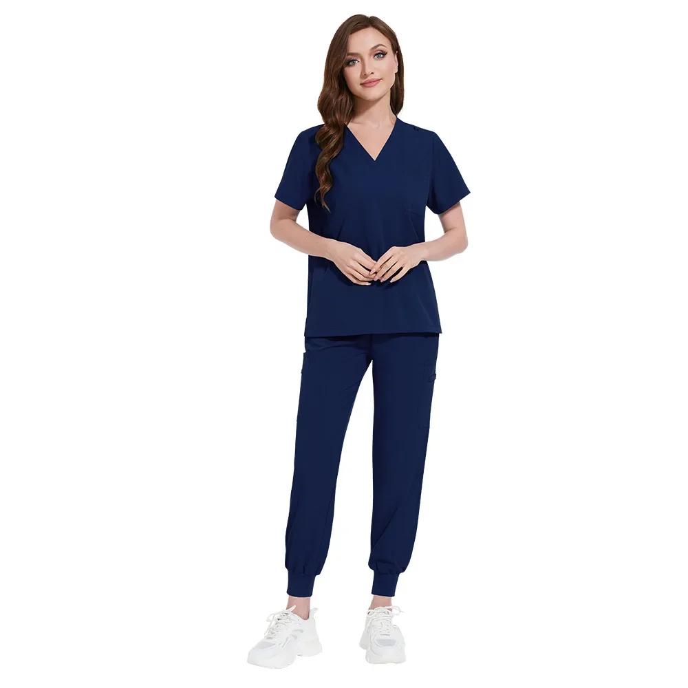 Quick-Dry Stretch Fabric Medical Uniform Women Scrub Nursing Set Doctor Nurse Outfit Pediatric Surgery Uniform Nurse Accessories