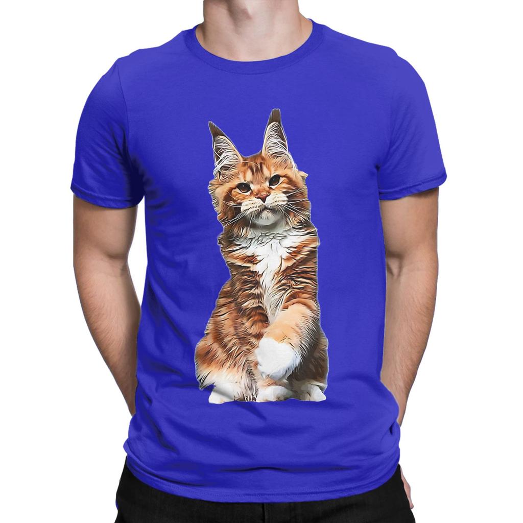 Maine Coon Orange Novelty 100 Cotton TShirt Maine Coon Tops Tees For Unisex