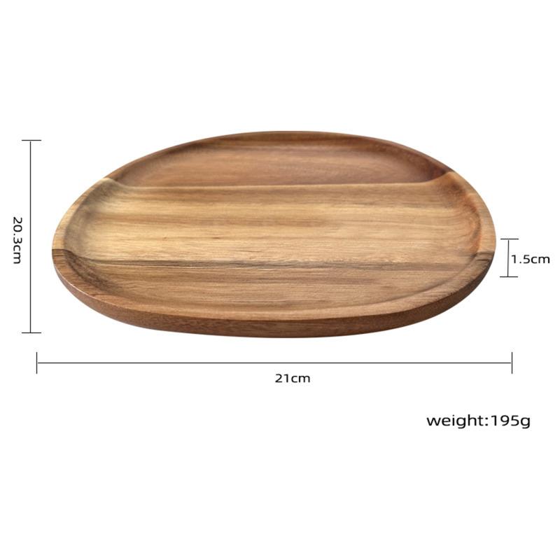 1Pcs Irregular Oval Serving Tray Wood Dinner Plates Fruit Dishes Dry Fruit Sushi Tea Tray Bread Wooden Plate Home Decoration
