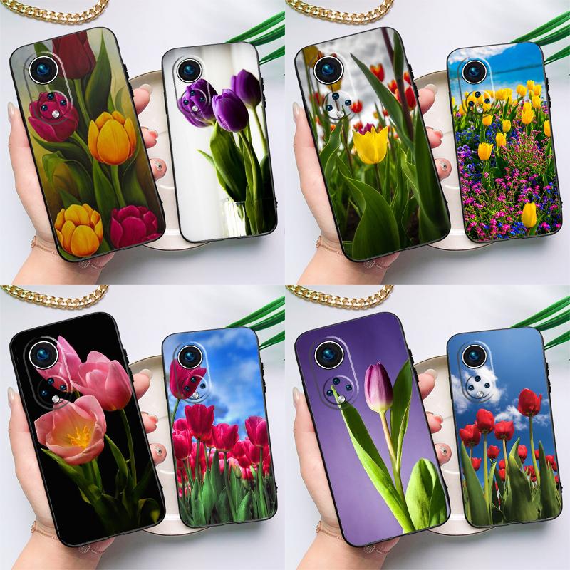 

Tulip Flower For Huawei Honor Magic 5 Lite 70 50 X8 X9 a P20 P30 P40 P50 P60 Pro P Smart Nova 9 5T Case