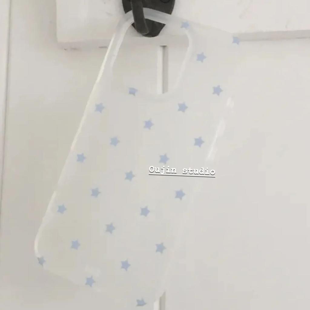 Korean Ins Sweet Girl Heart Cartoon Blue Star Phone Case For iPhone 16 E 15 14 13 12 11 Pro XR XS Max 7 8 Plus MINI Y2K Cover