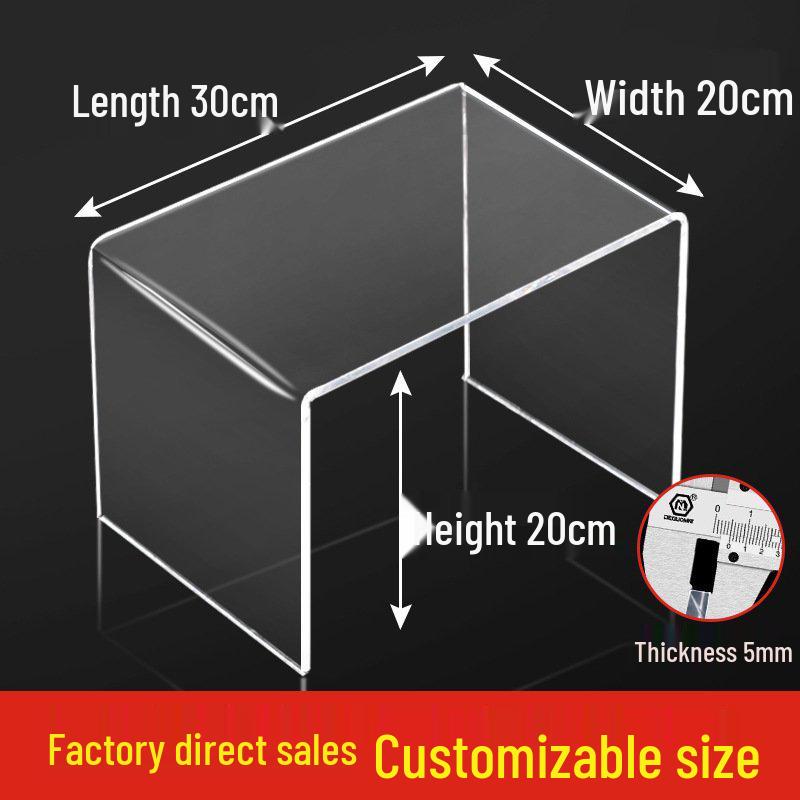 Acrylic U-Shaped Shelf Display Stand with Layered Dividers for Figures, Blind Boxes, Bags, and Cosmetics.