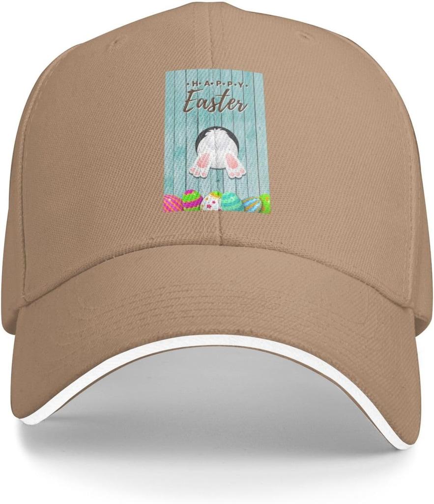 Funny Bunny Butt Easter Eggs Baseball Cap Polyester Casual Adjustable Summer Sun Protection Hat Adult