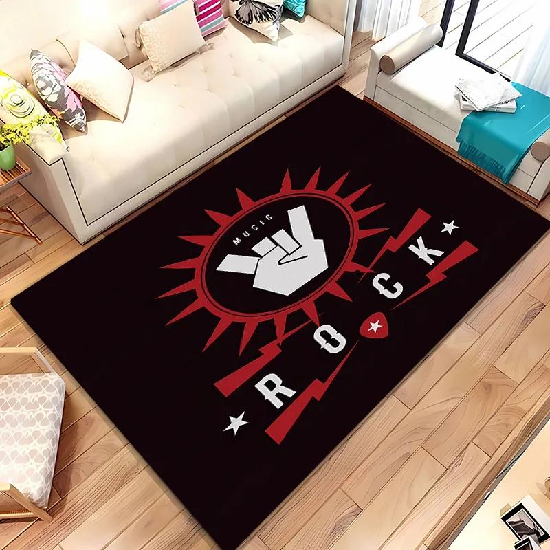 

3D Printing Classic Rock Music Area Carpet for Living Room Cartoon Children s Bedroom Sofa Doormat Floor Rug Anti-slip Decor Mat 40x60cm (16x24in)