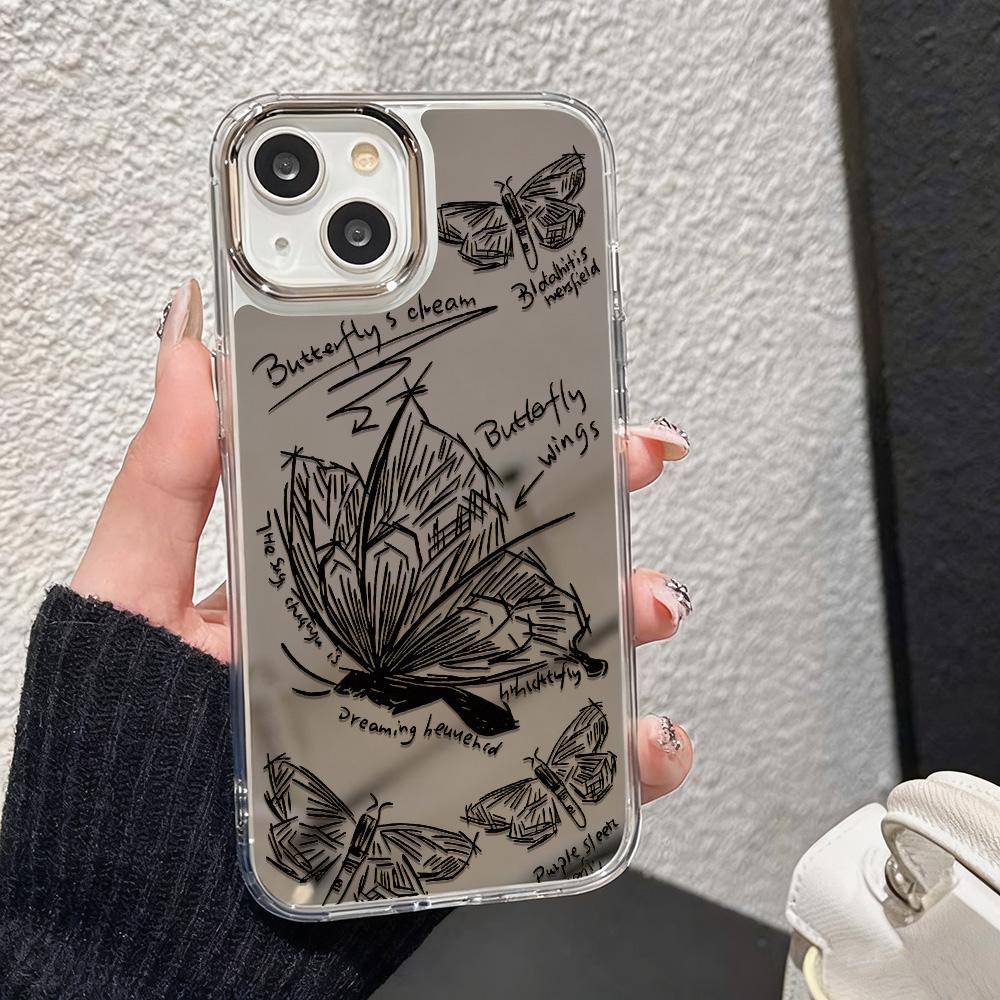 Love Makeup Mirror Phone Case For iPhone 17 Case iPhone 16 Pro Max 11 15 14 13 12 17 Pro Max 16e 17E Plus Air Silicone Cover