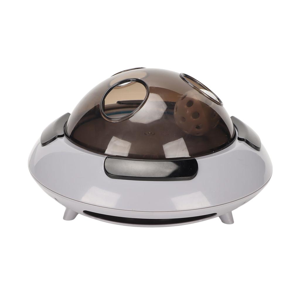 Katze Elektrisches Feder Spielzeug Geräuscharm Langeweile Abbau Fliegende Untertasse Form Interaktives Lustiges Katzenspielzeug für Bewegungstraining