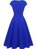Dresstel Midi Summer Perfect for Size XL Women's Dress, Clothes, A-Line, Slimming, Stylish, Casual, Commuting, Parties, Blue,