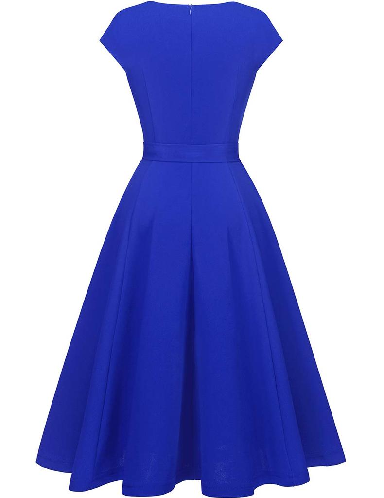 Dresstel Midi Summer Perfect for Size XL Women's Dress, Clothes, A-Line, Slimming, Stylish, Casual, Commuting, Parties, Blue,