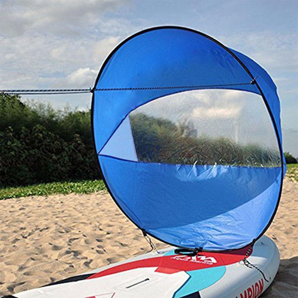 42" Foldable Kayak Wind Sail with Transparent Window + Storage Bag for Boating Activities