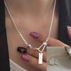 PANJBJ 925 Sterling Silver Line Necklace for Women Girl Fashion Concise  Individuality Jewelry Birthday Gift Dropshipping