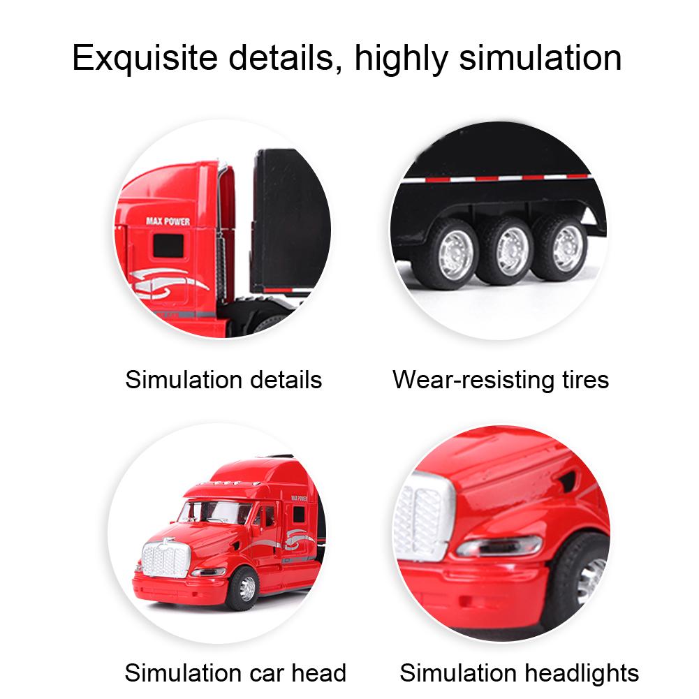 1:48 34.5CM Alloy Truck Model Simulation Light Sound Effect Pull Back Vehicles Toy