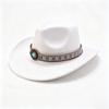 European, American and Western Cowboy Hat Ethnic Style Accessories Solid Color Cowboy Hat Fashion Versatile Peach Heart Top Wool Hat